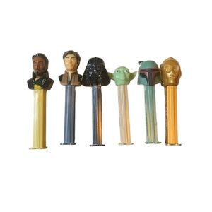 Lot of 6 Vintage Star Wars PEZ Dispensers - Collectible Characters Set!